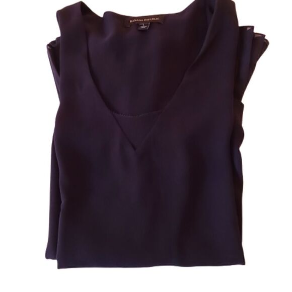 Banana Republic Navy Blue Sleeveless Pleated Tunic - Picture 11 of 11